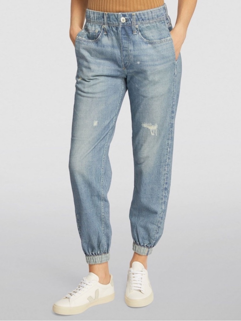 Rag & Bone Miramar Jogger Trompe L'oeil Cotton Jogger Pant Glass Hill Women’s XS